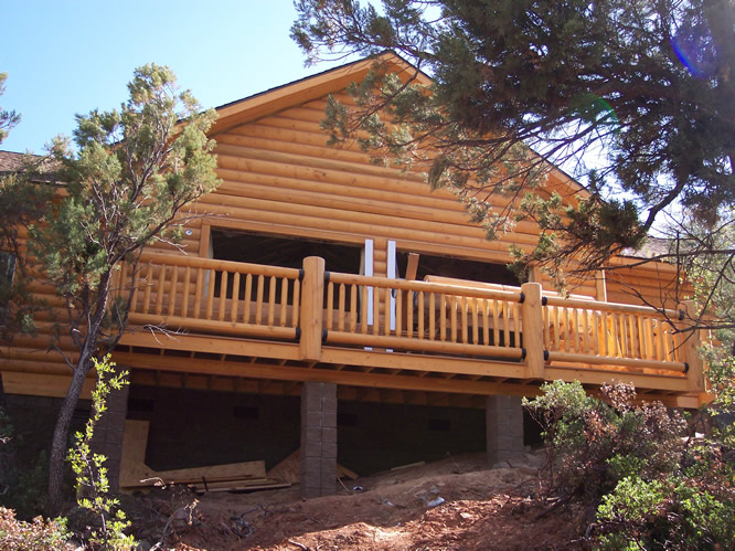 pine log home