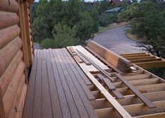 log home deck