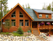 finished log home