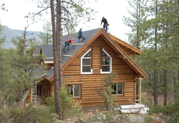 pine log home